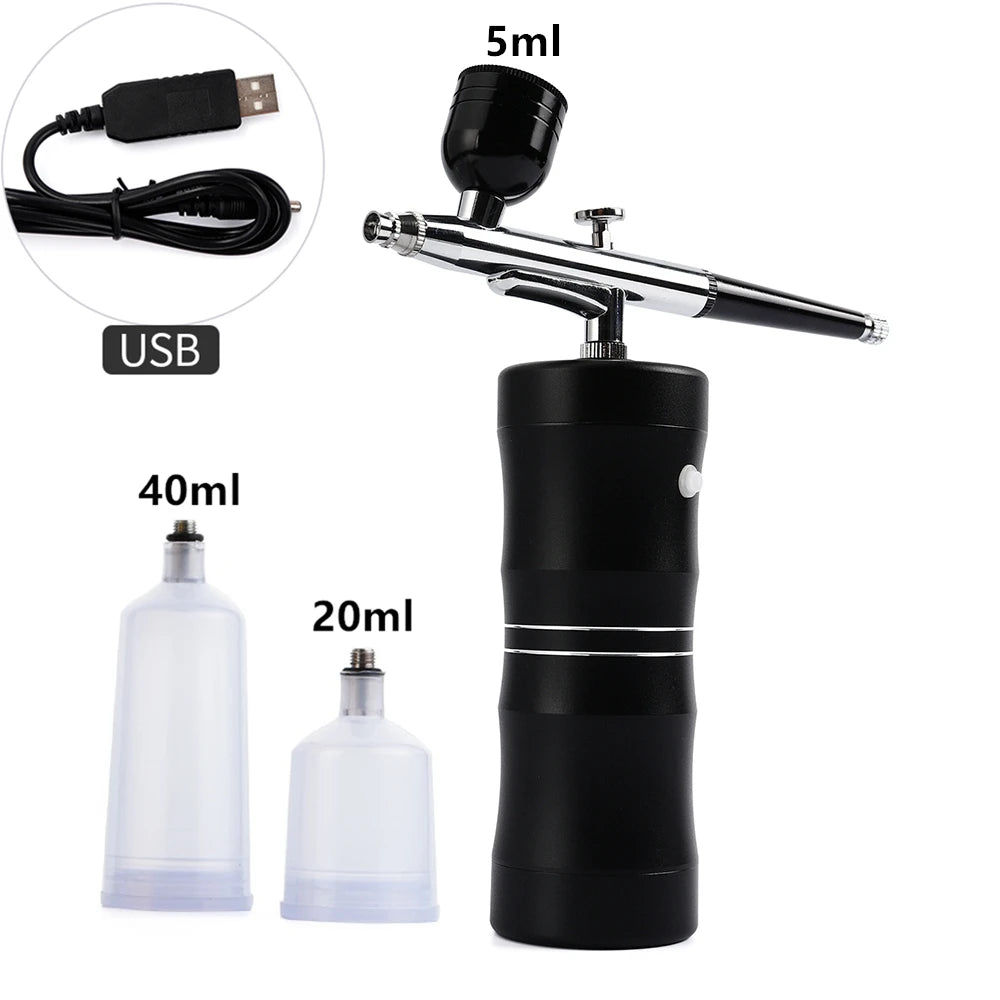 NEW Air Compressor Kit Top 0.4mm Pink Mini Air Brush Paint Airbrush Airbrush Nail Art Tattoo Craft Cake Nano Mist Mist sprayer