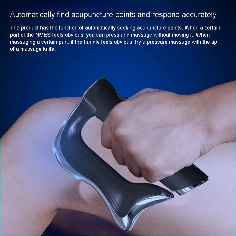 New Electric Scraping Guasha Massager Fascia Gun Micro-current Muscle Relaxation  NMES Fascia Knife Muscle Pain Rehabilitation