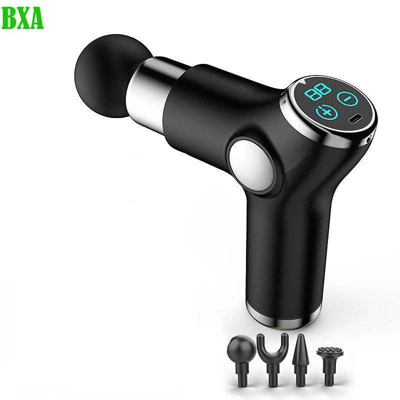 BXA Mini Massage Gun Portable High Frequency Muscle Tissue Pain Relief Tension Exercise Body Back Massager Gun Fitness Equipment