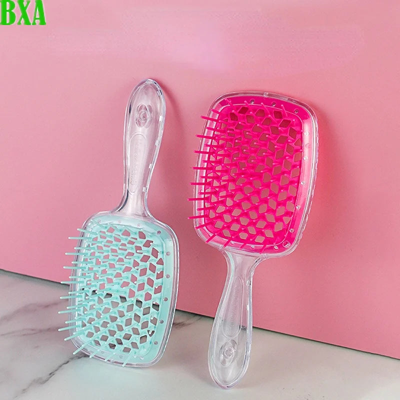 BXA Fluffy Modeling Comb Mesh Comb Hairdressing Hair Smoothing Honeycomb Comb Plastic Massage Comb Dry and Wet Hollow Comb