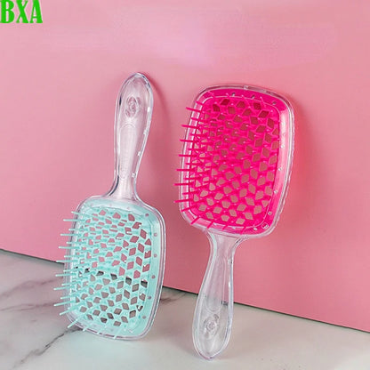 BXA Fluffy Modeling Comb Mesh Comb Hairdressing Hair Smoothing Honeycomb Comb Plastic Massage Comb Dry and Wet Hollow Comb