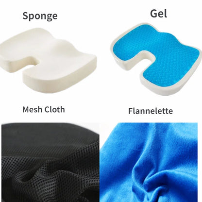 U Shaped Car Seat Office Chair Memory Foam and Gel Desk Chair Cushion Back Coccyx Sciatica Tailbone Muscle Relax Butt Pillow