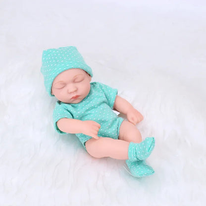 19cm Silicone Reborn Dolls Lifelike Reborn Baby Toys Waterproof Doll Cute Mini Sleep Soother Doll for Girls Birthday Gift