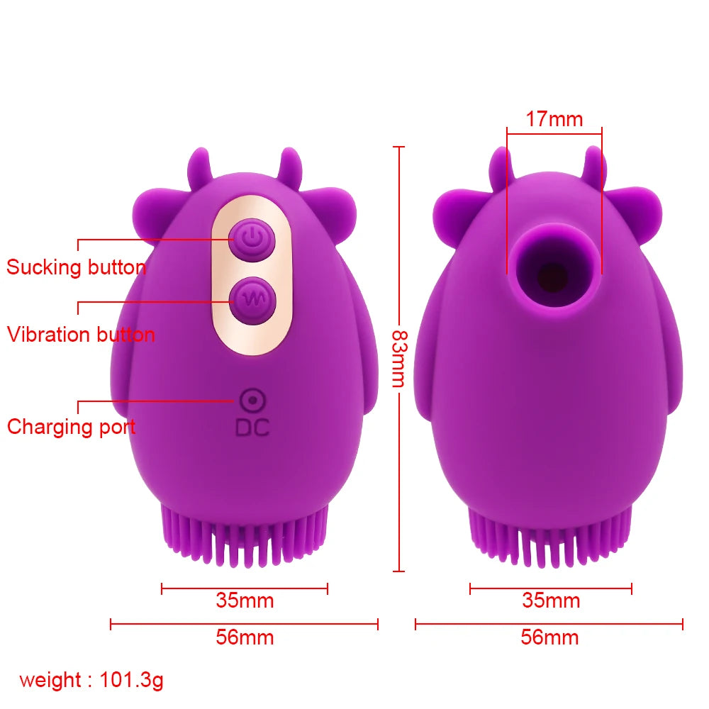 Wellness 10 Modes Clitoris Stimulator Oral Nipple Licking Vagina Sucker Adult Sexual Machine 2 in 1 Sucking Vibrator for Women