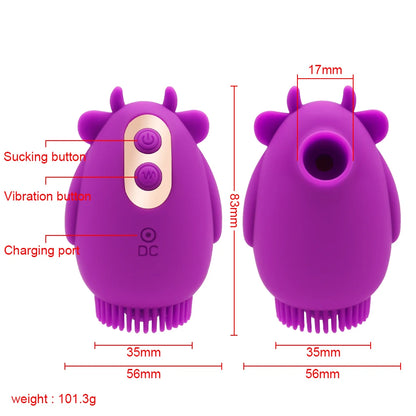 Wellness 10 Modes Clitoris Stimulator Oral Nipple Licking Vagina Sucker Adult Sexual Machine 2 in 1 Sucking Vibrator for Women