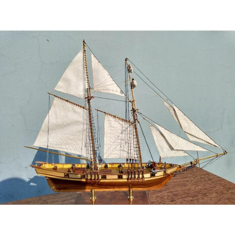 Wooden Assembled Ancient Sailboat Model Building Kits Sailboat DIY Hobby Sailing Toys for Kids Desktop Diorama Decoration