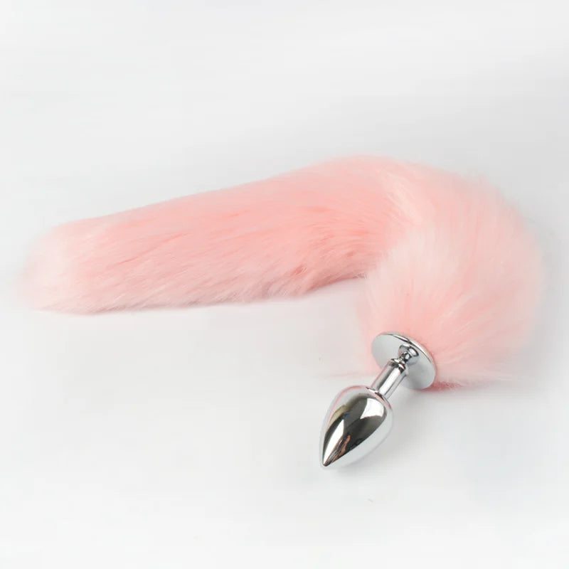 1PCS Soft Artificial Wool Fetish Fox Tail Metal Anal Plug Butt Plug  Adults Games Sex Products Cosplay Sex Toy for Men/Women