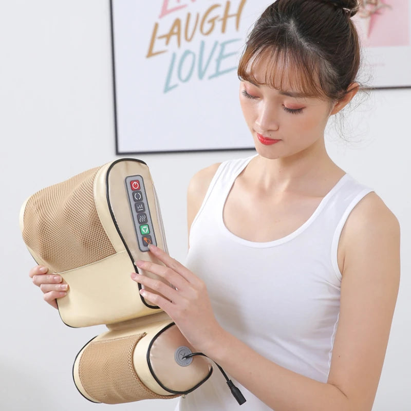 Heat Massage Pillow Electric Neck Shoulder Shiatsu Kneading Full Body Back Device Cervical Health Massage Pillow Multifunctional