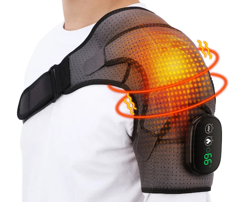 Electric Heating Therapy Shoulder Brace Heating Shoulder Massage  Support Adjustable Led Heating Belt For Arthritis Joint Injury