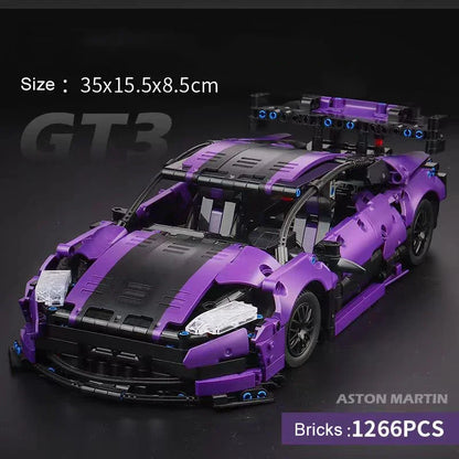 1266PCS Technical MOC Aston Martin GT3 Sports Car Building Blocks High-Tech Racing Vehicle Assemble Bricks Toy Gift for Boy Kids