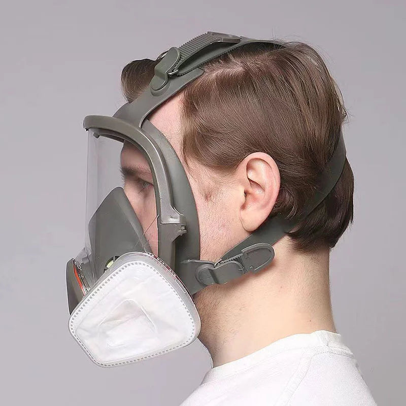 BXA Painting Spraying Gas Mask Chemcial Safety Work Gas Mask Proof Dust Facepiece Respirator Mask Full Face Mask With Filter