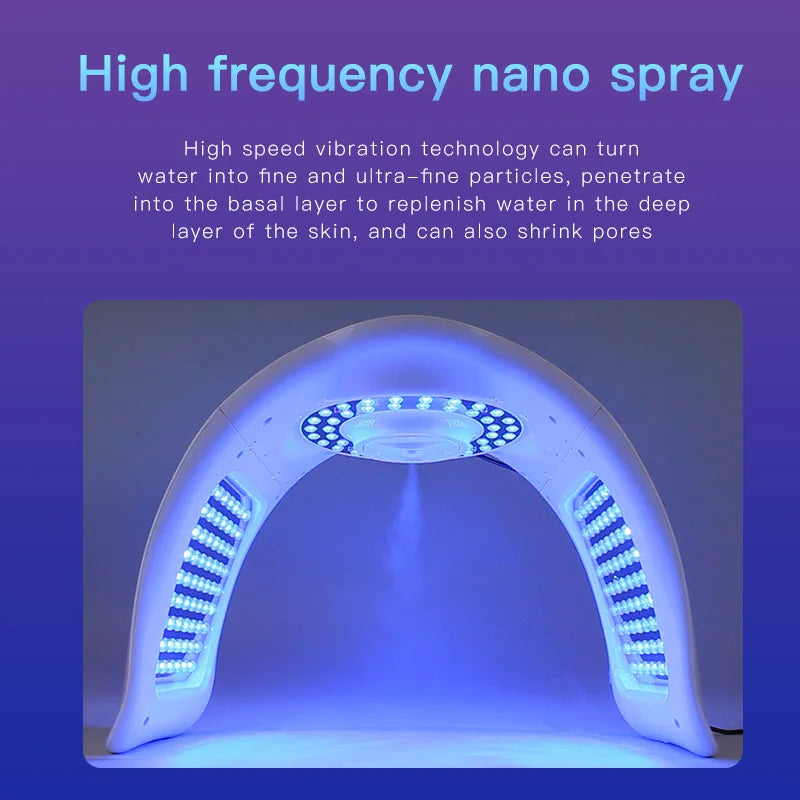 LED Light Moisture Spectrometer Moisturizing Spray Water Treatment Acne Facial Beauty Light Therapy Machine Face and Body Device