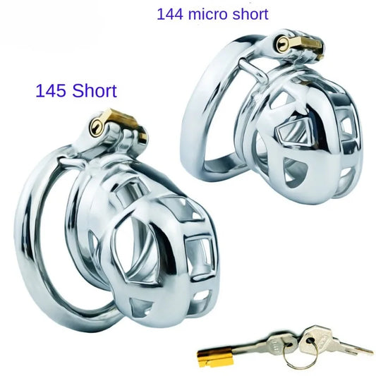 Stainless Steel Micro Short Cylinder Hidden Chastity Lock Smooth Anti-escape Abstinence Convenient Urination Chastity Device