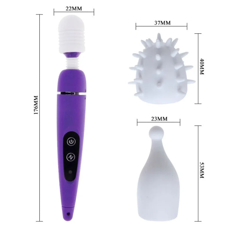 1PCS 3IN1 10-Vibration AV Vibrator Wand Massager Silicone Heads G-spot Clitoral Stimulator Masturbator Sex Toys for Women