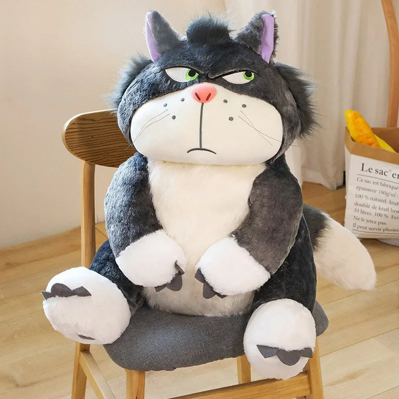 30-60cm Cool Big Lucifer Cat Plush Doll Toy Funny Japan Figaro Cinderella's Cat Children Interesting Bad Cat Soft Pillow Doll