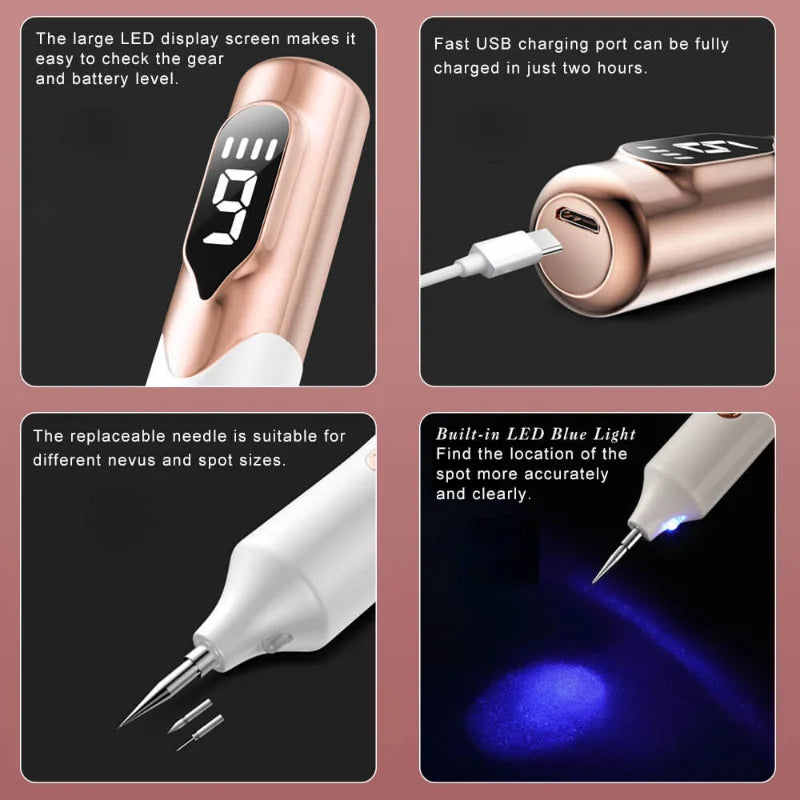 New Black Dot Laser Plasma Pen for Skin Tag Remover Freckle Papilloma Warts Mole Pimples Tattoo Removal Laser Pen Beauty Care