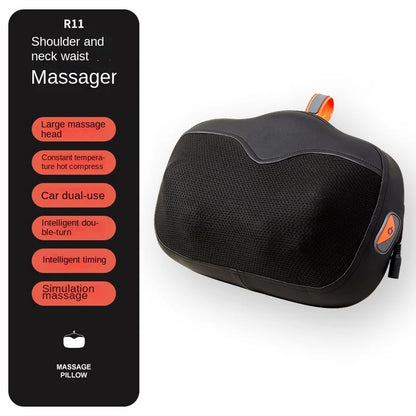 Massage Pillow Neck Shoulder Waist and Back Heating Multifunctional Home Kneading Waist and Cervical Vertebra Massager