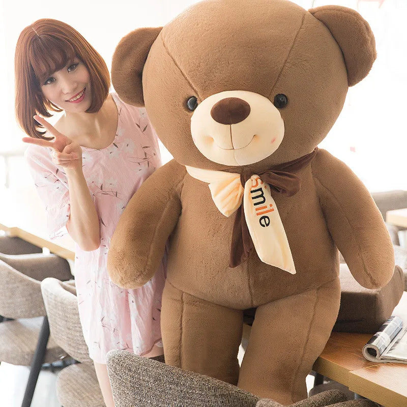 70cm Large Bear Plush Toys Hug Figurine Ribbon Teddy Dolls Valentine's Day Birthday Gift Throw Pillow for Girlfriend Baby Kids