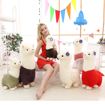 28-65cm Big Alpaca Plush Toy 5 Colors Cute Animal Doll Soft Cotton stuffed doll Home office decor Kids girl Birthday Xmas Gift