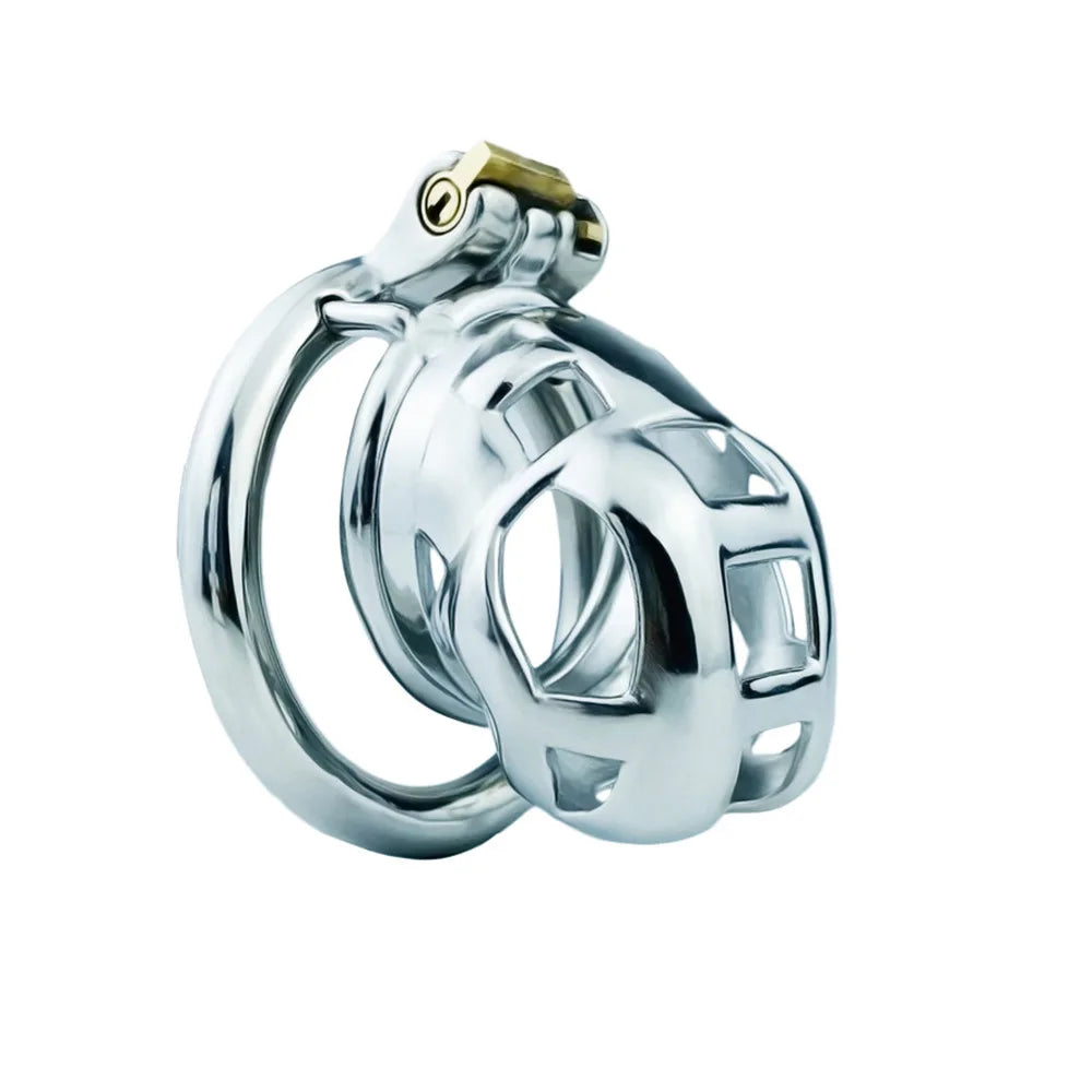 Stainless Steel Micro Short Cylinder Hidden Chastity Lock Smooth Anti-escape Abstinence Convenient Urination Chastity Device