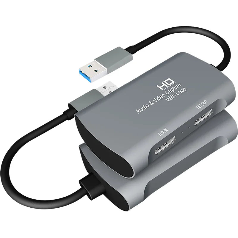 USB To HDMI HD Video Capture Card with Loop-Out - Gaming, Live Streaming, and Educational Video Recording - OBS Compatible