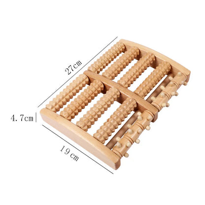 5 & 6 Row Foot Massager Wooden Foot Roller Wood Care Massage Reflexology Relax Relief Massager Spa Gift Anti Cellulite Care Tool