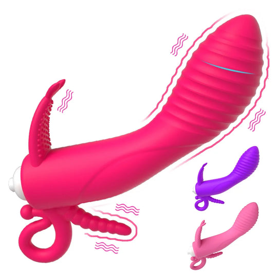 3 IN 1 Strong Shock G-spot Vibrator Rabbit AV Massage Stick 1/10 Frequency Conversion Magic Wand Female Masturbation Sex Toy