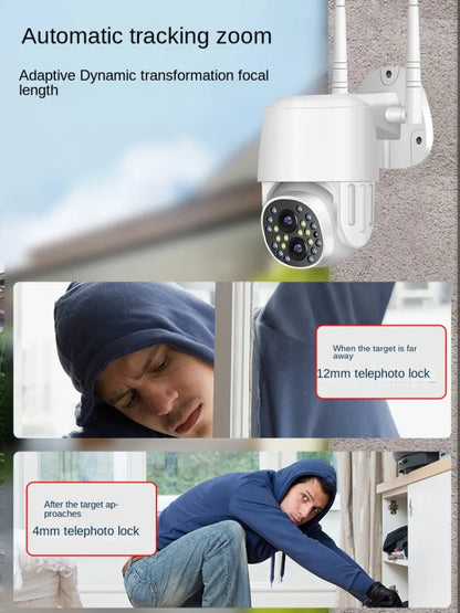 Wireless High-definition Network WiFi Outdoor Ball Machine Camera 15x Zoom Far and Near Switching Lens Remote Monitoring