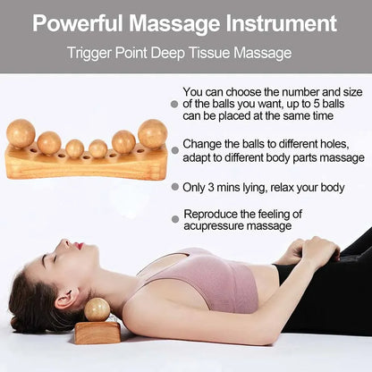 Wood Body Back Massager Psoas Muscle Hip Release Trigger Point Therapy Massage Tools Physical Therapy for Occipital Cordus