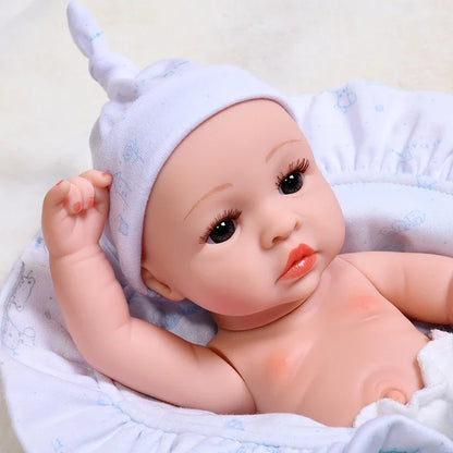 35CM Cute Baby Reborn Dolls Toys Lifelike Infant Baby Swaddle Blanket Silicone Waterproof Doll Reborn Toy for Girls Gifts