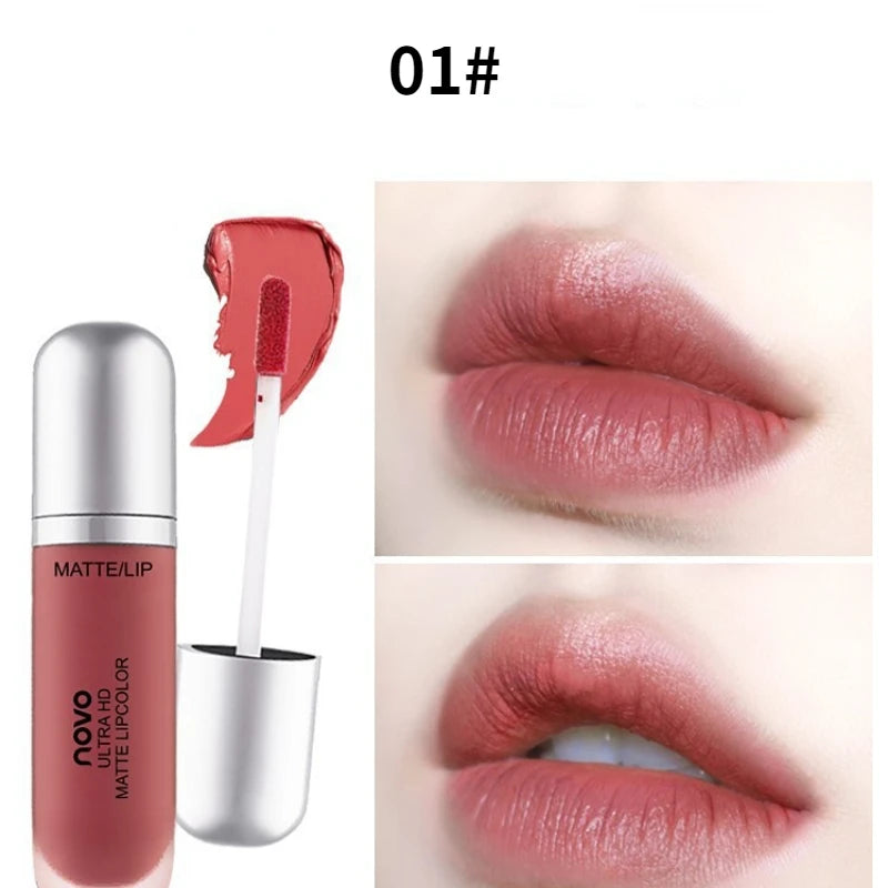 Lip Gloss Matte Velvet Ice Cream Tint 8Colors Nude Makeup Lip Tattoo Waterproof Long Lasting Moisture Non-Fading Liquid Lipstick