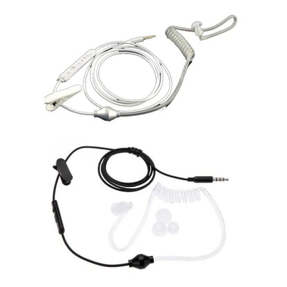 1 Pin 3.5mm Spiral Acoustic Air Tube Earpiece PTT Mic Speaker Microphone Headset for MP3 iPad Xiaomi iPhone Samsung Cell Phone