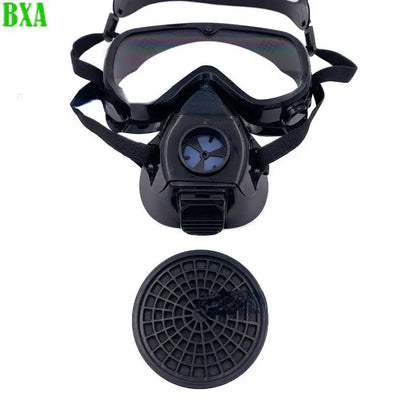 Windproof Protective Anti Bacteria Dust Safety Gas Mask Goggles Spray Paint Chemical Pesticide Filter Box Respirator Widely Used