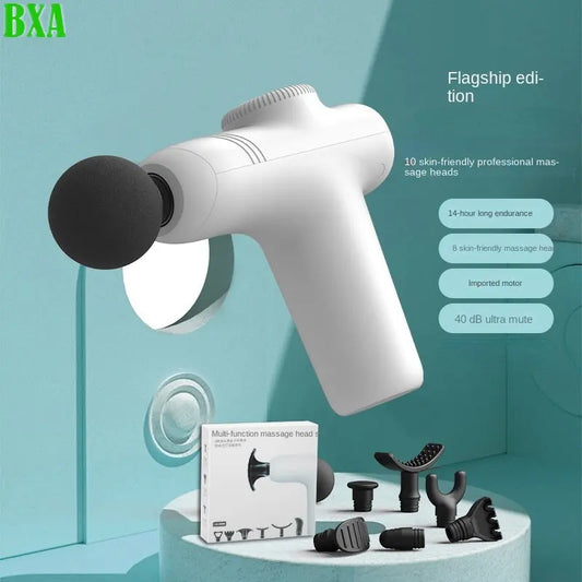 Mini Body Shaping Massage Gun with 10 Head Muscle Relaxation Body Relax Electric Massager with Portable Bag Therapy Gun Fitness