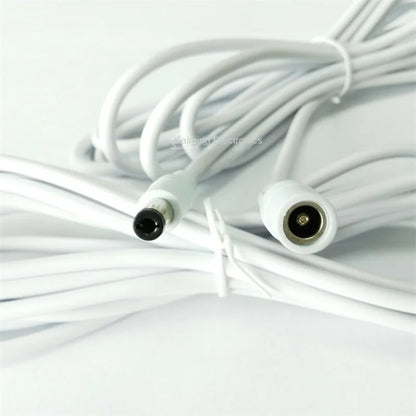 3m White Thick Copper 12V Monitoring Power Extension Cable - DC5.5*2.5mm Male To Female - for Projector