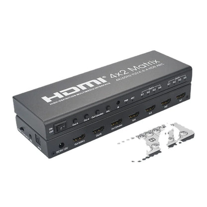 4x2 HDMI 2.0 Matrix - Ultra HD HDMI Switcher - 4K60Hz YUV4:4:4 HDR ARC - Distributor