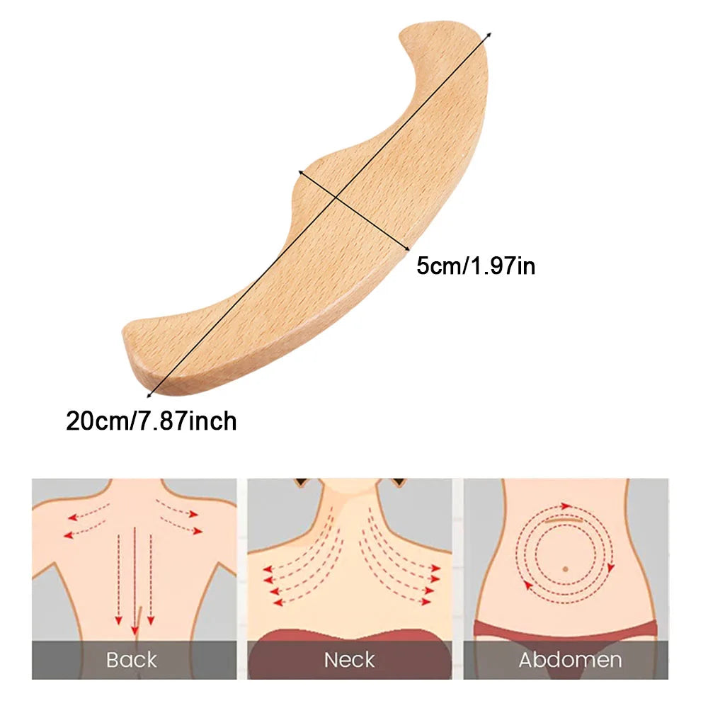 Wooden Gua Sha Scraping Board Wood Lymphatic Drainage Massager Body Sculpting Tools for Anti-Cellulite & Muscle Massage Release