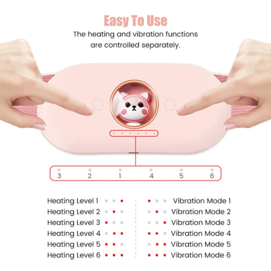 Menstrual Anti cold and warm heart Massage Heat Period Pain Relief Portable  Warming Belt Thermal Massager Stomach Heating Belt