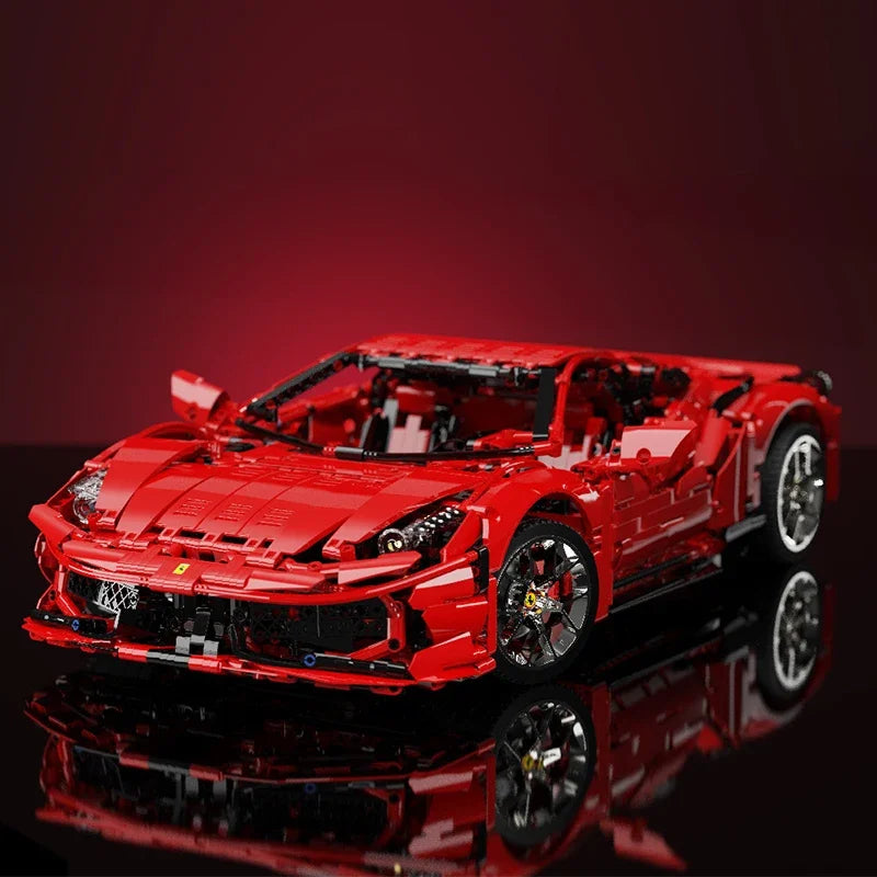 3380PCS Technical Red MOC 458 Sport Car Building Blocks 42143 High Tech Speed Vehicle Gifts Bricks Toy for Boy Friend