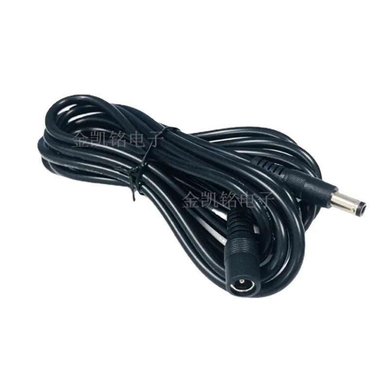 10A 12V DC Power Extension Cable, Thick Pure Copper 0.75mm², DC5.5*2.1 Male To Female, 5m, Black for Surveillance