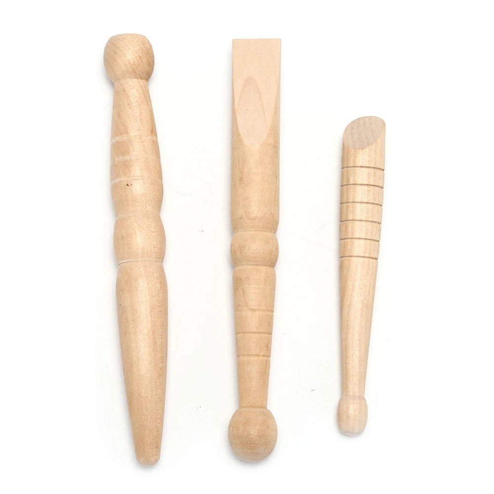 3pcs Wooden Foot Body Massage Stick Relieve Muscle Soreness Relaxing Tool Foot Reflexology Massager