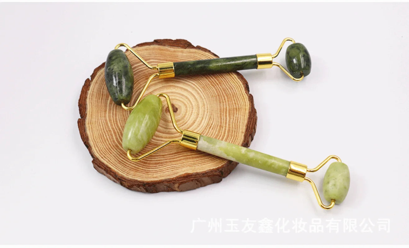 Face Massager Gua Sha Stone Natural Jade Face Microniddle Roller Facial Board Acupoint Face Care SPA Massage Tool Massage Visage