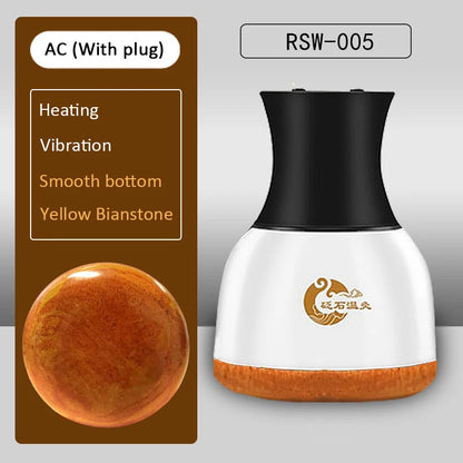 BXA Electric Bian Stone Body Massager with Heating Bianstone Gua Sha Scraping Massage Stick Anti-cellulite Detox Spa Vibrator