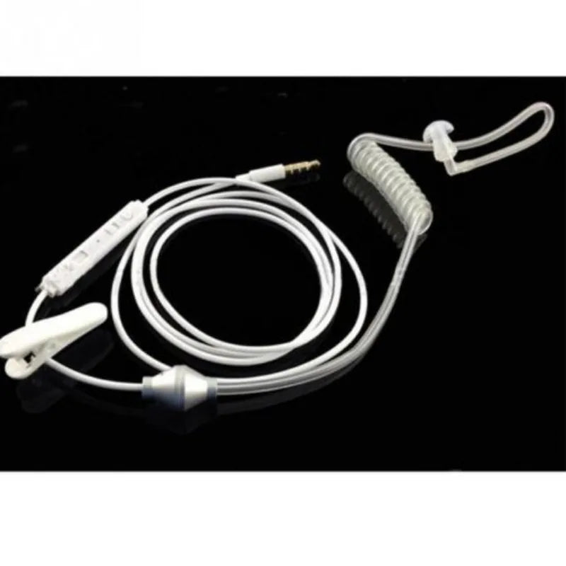 10PCS 1 Pin 3.5mm Spiral Acoustic Air Tube Earpiece PTT Mic Speaker Microphone Headset for MP3 Xiaomi iPhone Samsung Cell Phone