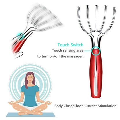 Electric Five-finger Head Relaxation Massager Hair Spa Scalp Neck Headache Pressure Relief Release Whole Body Portable Massage