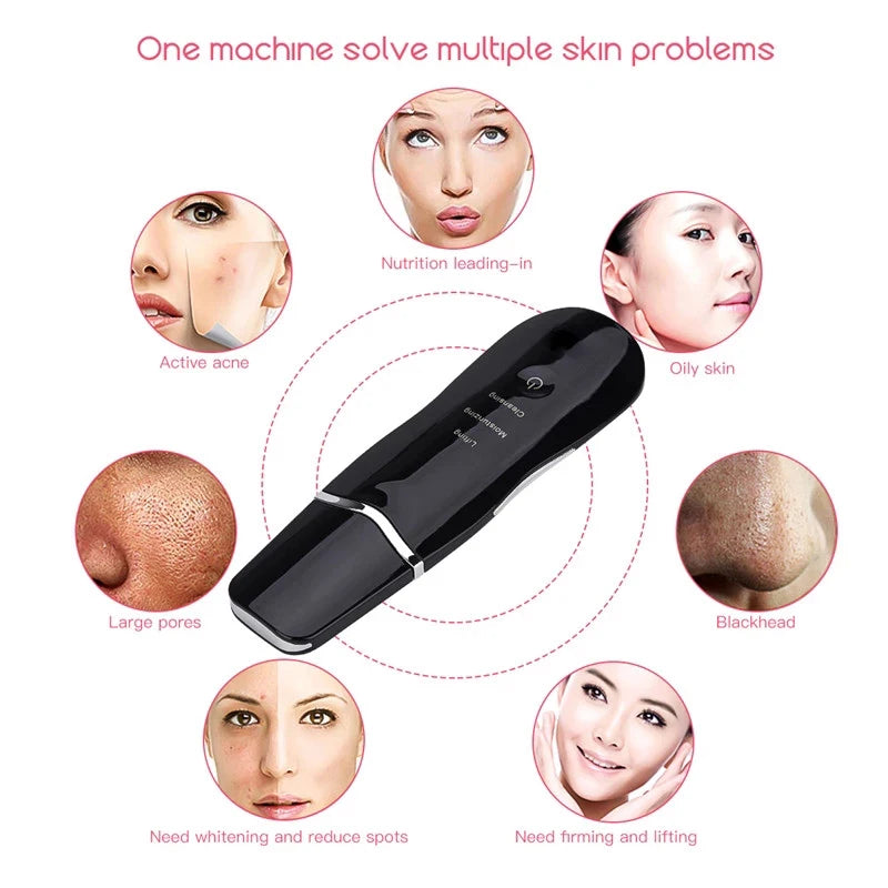 Blackhead Remover Lift Beauty Instrument Pore Cleaner New Portable Ultrasonic Washing Machine Face Wash Peeling Shovel