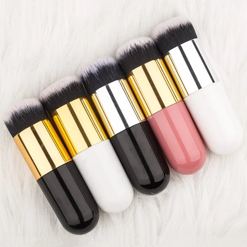 New Fashion Chubby Pier Foundation Brush Flat Cream Makeup Professional Brushes  Cosmetic Brush highlight brush loosepowder brus