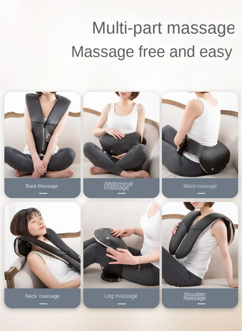 4 KnockHeads Electric Massager Shawl Neck Shoulder Knocking Cervical Back Waist Lumbar Massage Cape Device Health Care