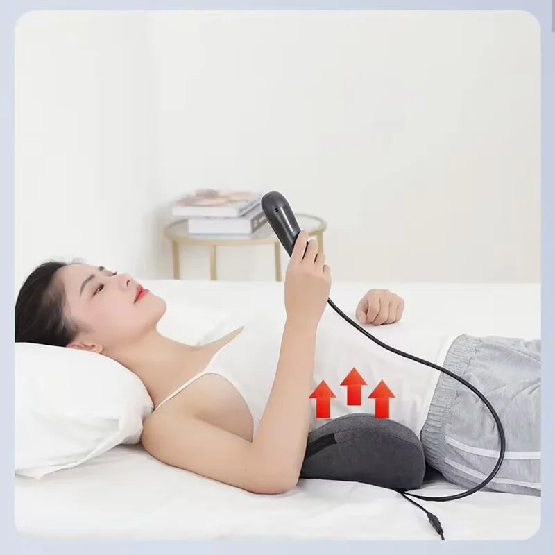 New Airbag Electric Waist Massager Lumbar Vibration Cushion Relief Pain Heating Relax Traction Therapy Back Body Massage