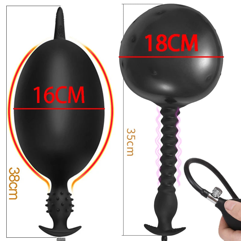 1pc New Inflatable Anal Pump Enlargement Of Anus Dilator Vagina Massager Sex Toys Silicone Butt Plug For Wearing Prostate Dildo